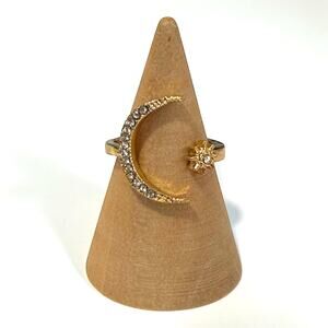 Moon Star Dazzling Open Finger Ring